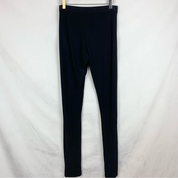 ZARA Black Lightweight Stretchy Split Front Flare Pants Sz Med - Picture 5 of 5